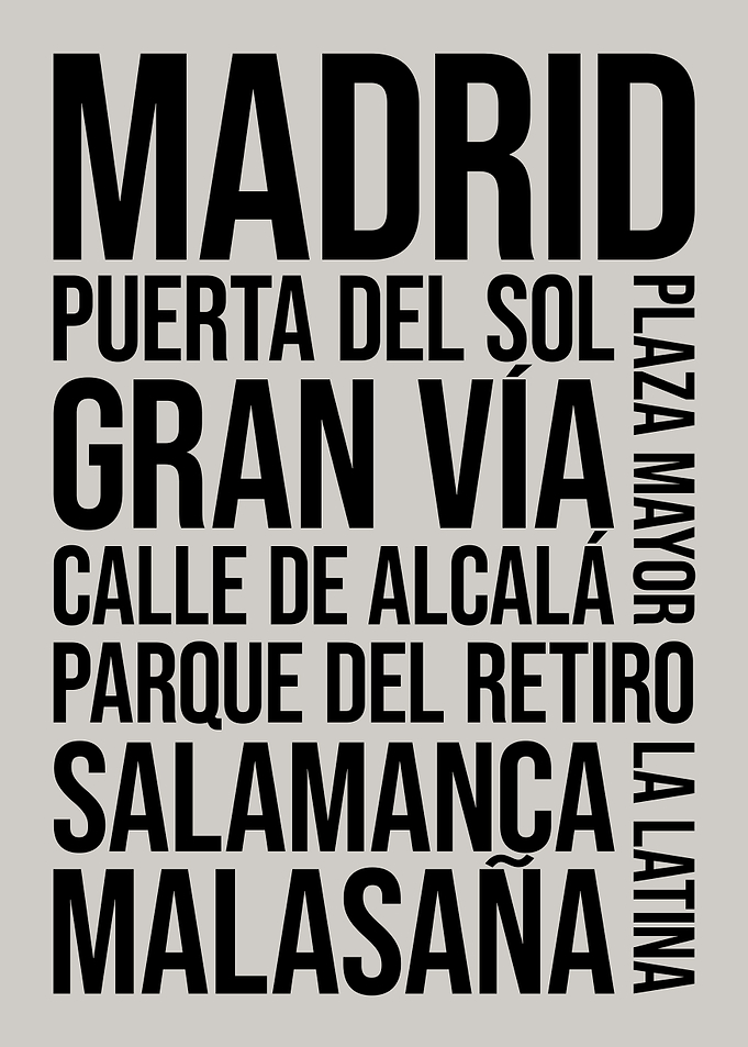 Madrid, Spain Typography