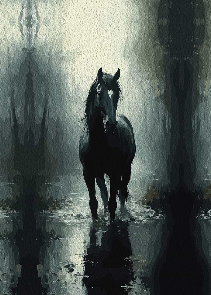 Black Horse in Fog