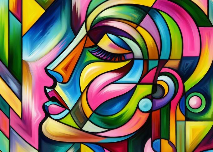 Abstract Portrait in Vibrant Colors