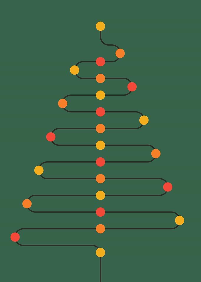 Abstract garland in shape of Christmas tree