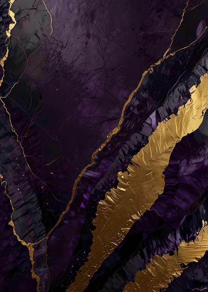 Purple and Gold Abstract Art