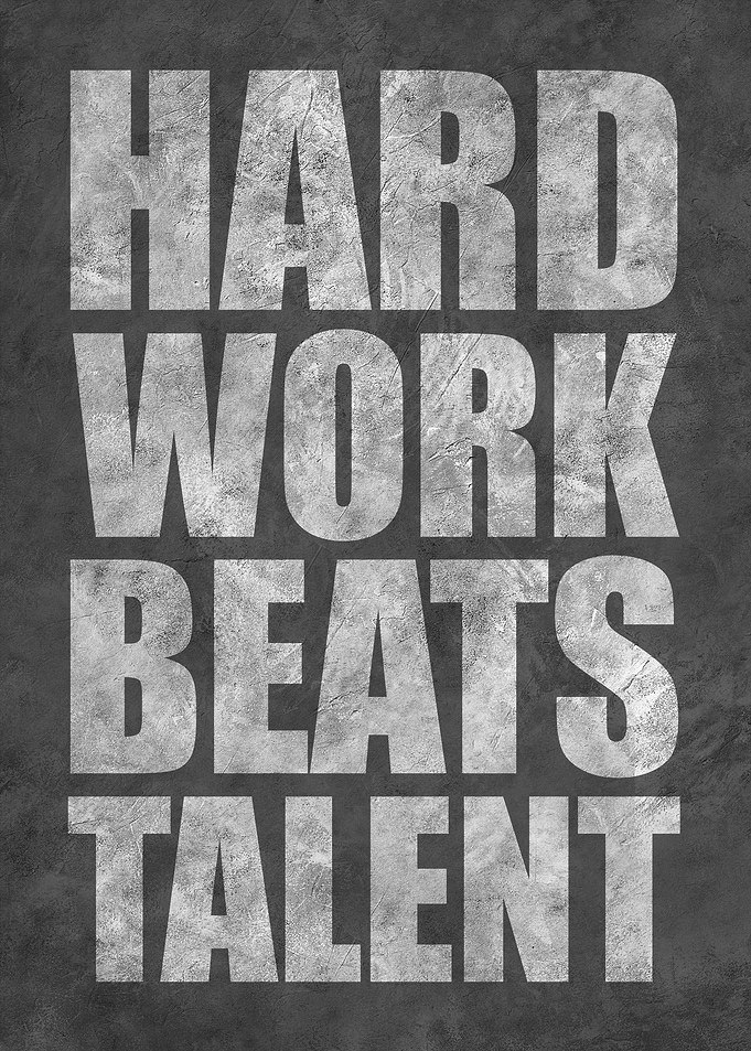 Motivational Hard Work Quote Inspiring Wall Art Print