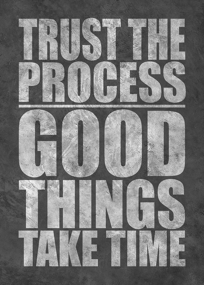 Motivational Wall Art quote inspiring Trust the Process Typography Print
