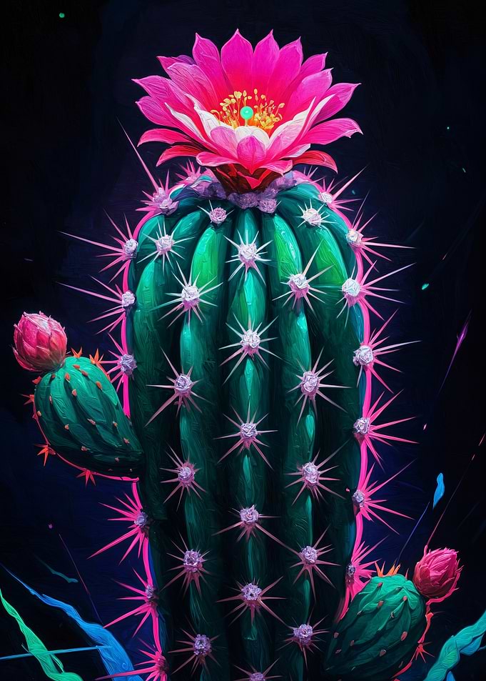 Neon Cactus Bloom