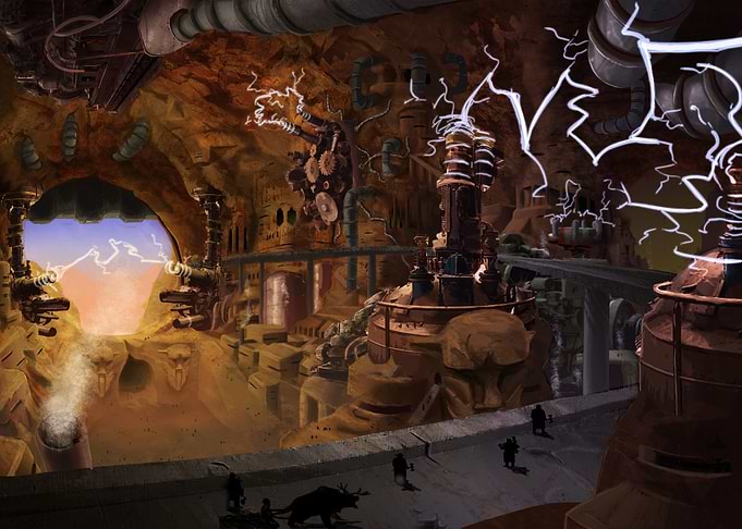 Steampunk Industrial Cave City