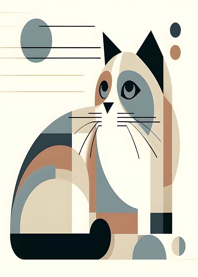 Geometric Cat Art