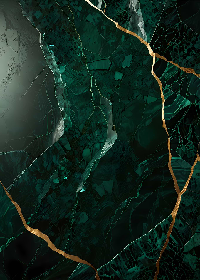 Emerald Marble with Gold Veins