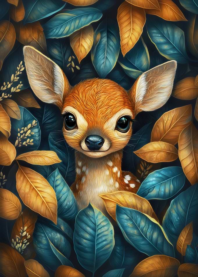 Fawn In Autumn Leaves
