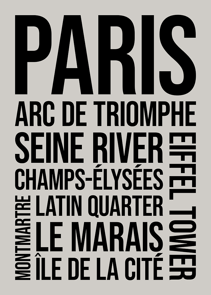 Paris Landmarks Typography