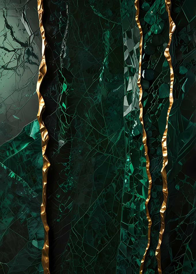 Emerald Green Marble with Gold
