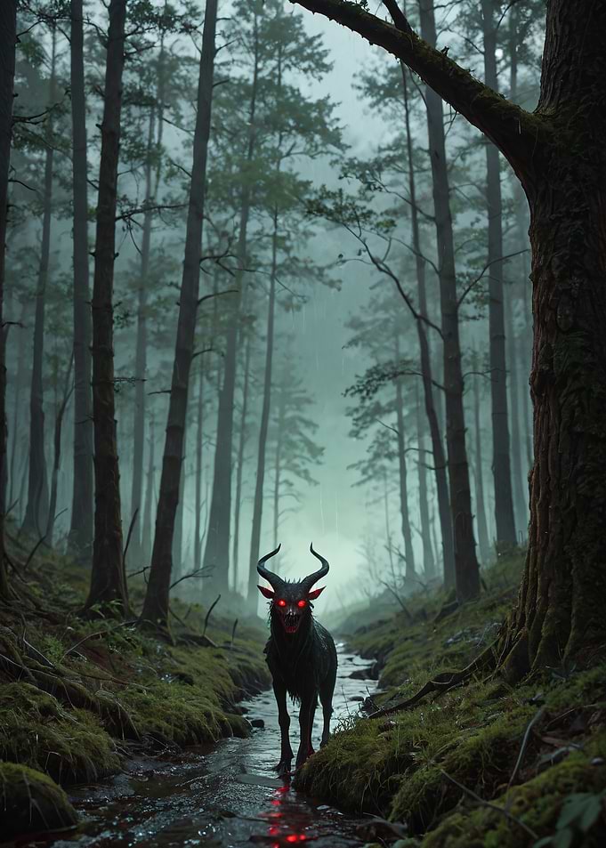 Demon Wolf in the Forest