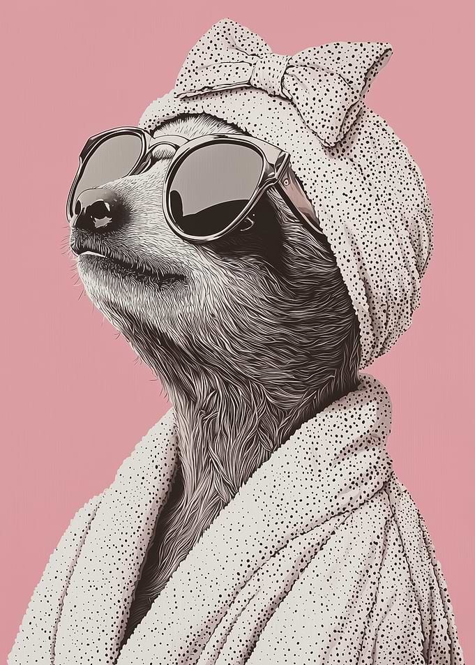 Sloth in Bathrobe