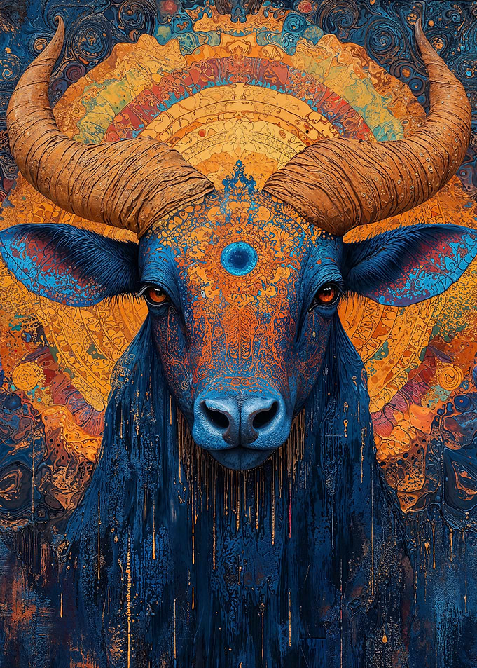 Blue Bull with Third Eye