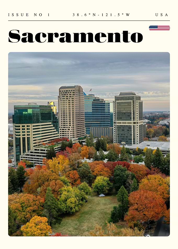Sacramento California Travel Art Poster