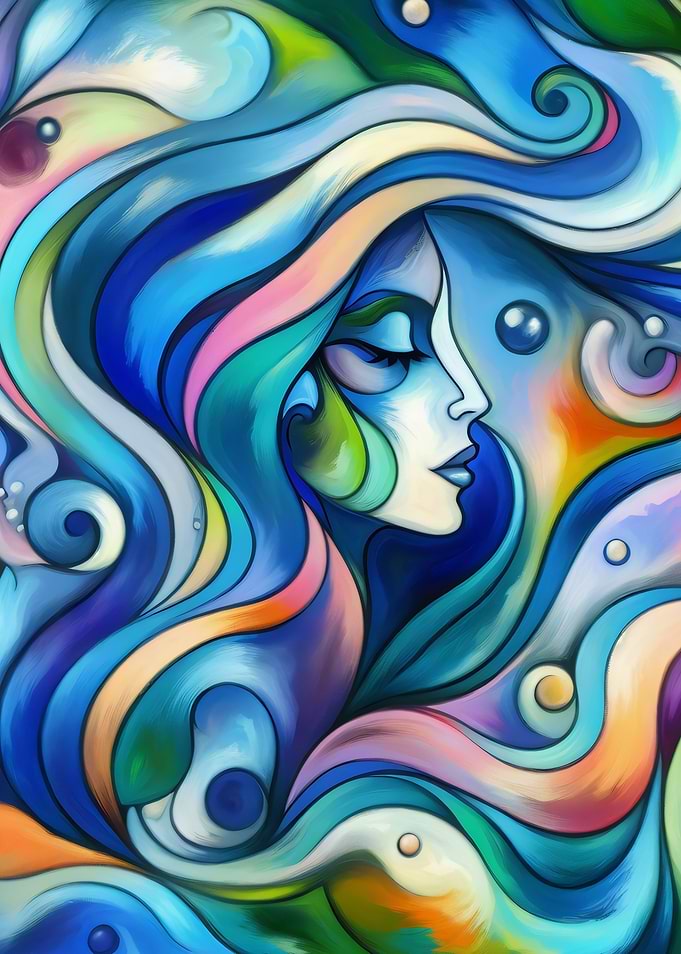 Abstract Woman in Blue