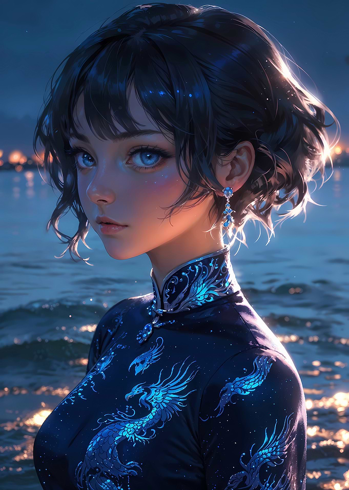 Azure Dragon: Cheongsam Elegance
