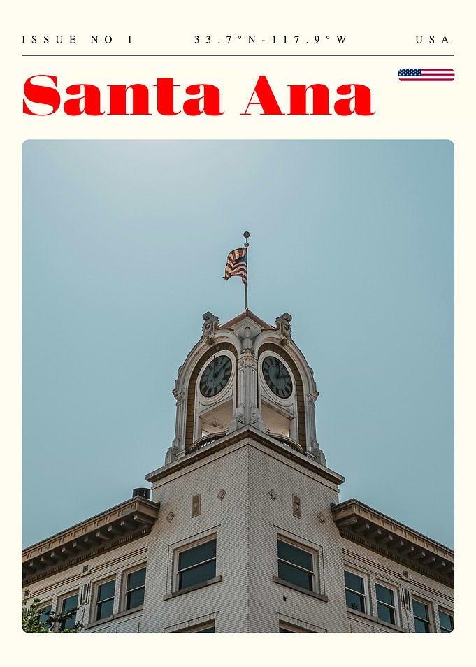 Santa Ana California Travel Art Poster