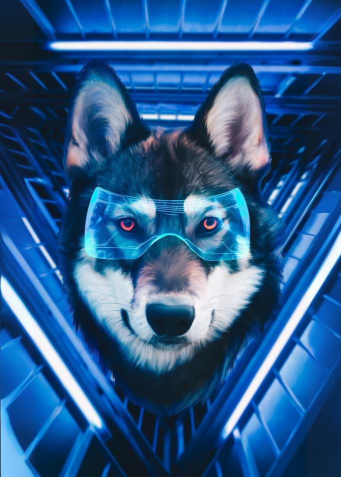 Cyberpunk Wolf