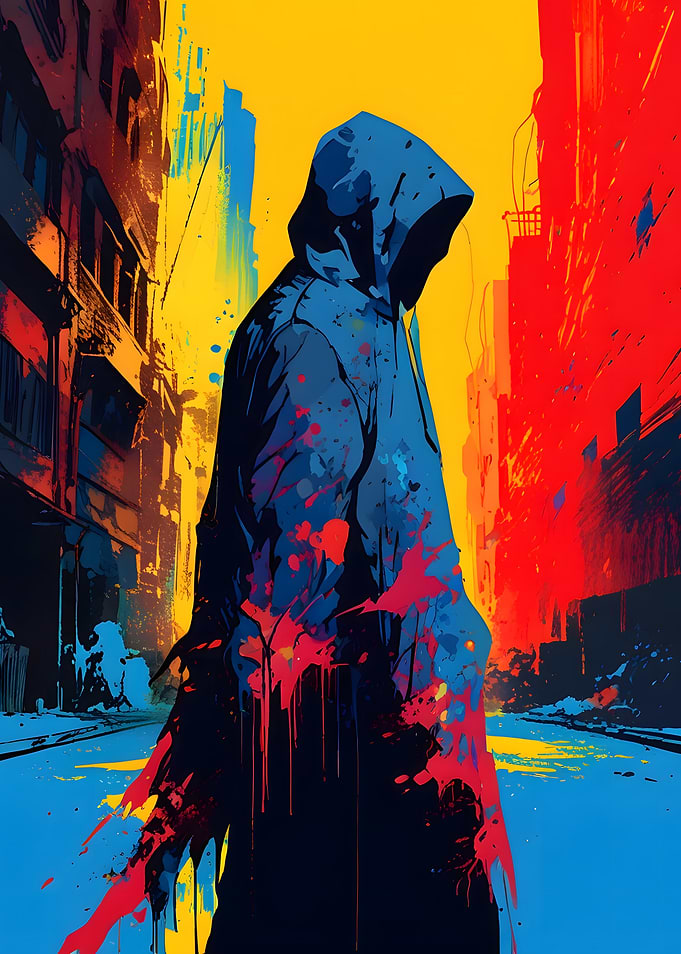 Hooded Figure in Urban City