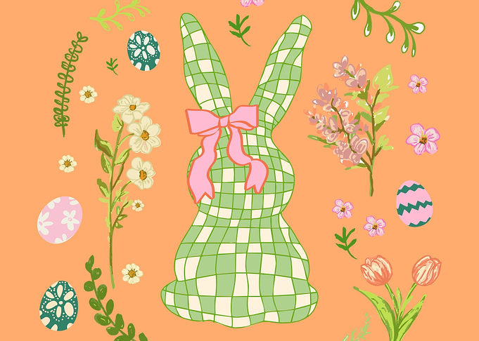 Vintage Spring Coquette Easter Bunny