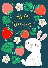 Spring Bunny with Strawberries