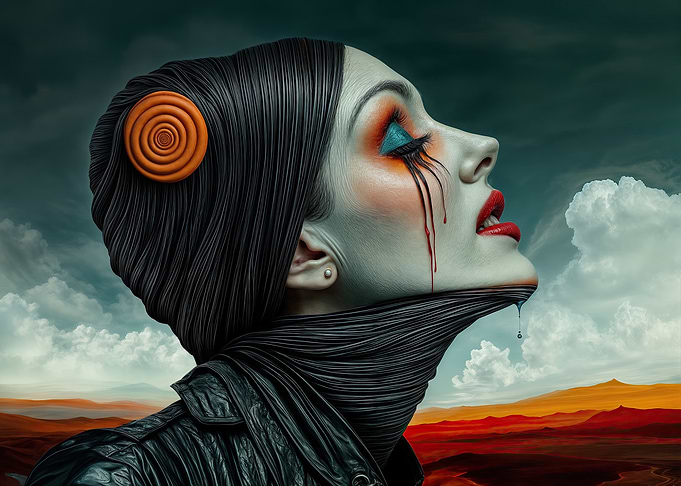 Woman with Blood Tears