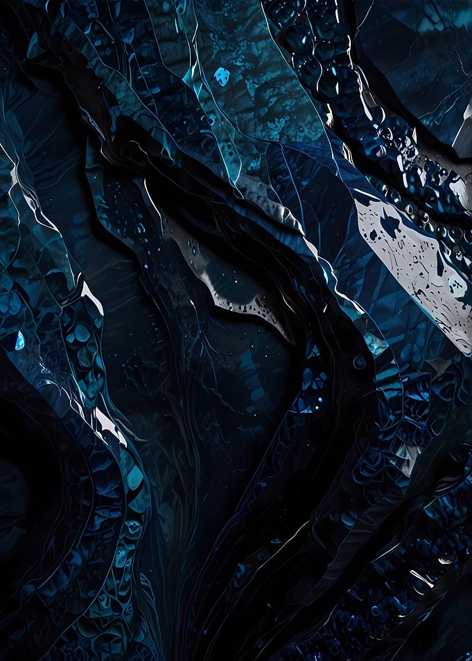Abstract Blue Liquid Art