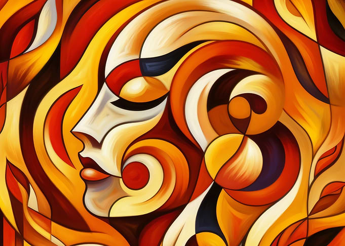Abstract Portrait in Warm Colors