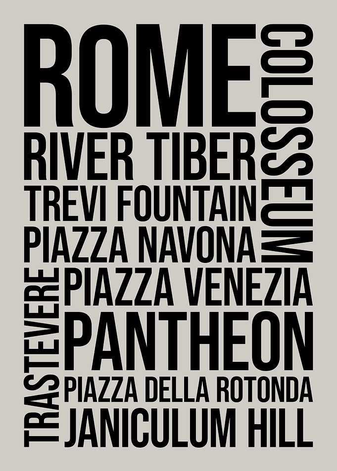 Rome Typography Word Art