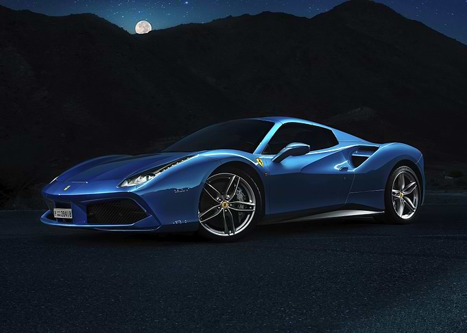 Blue Ferrari 488 GTE