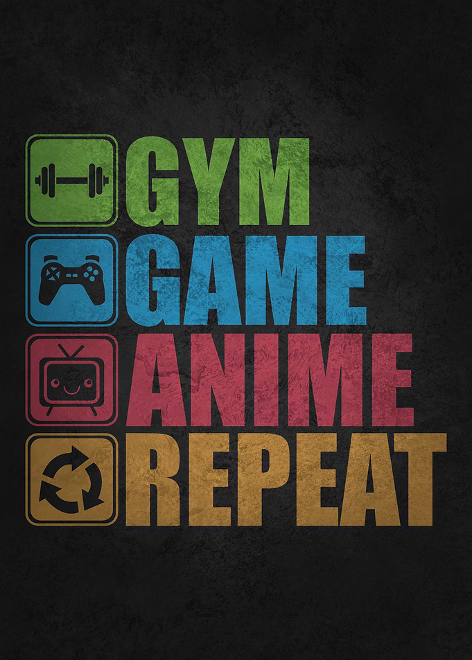 Gym Game Anime Repeat – Funny Gamer & Fitness
