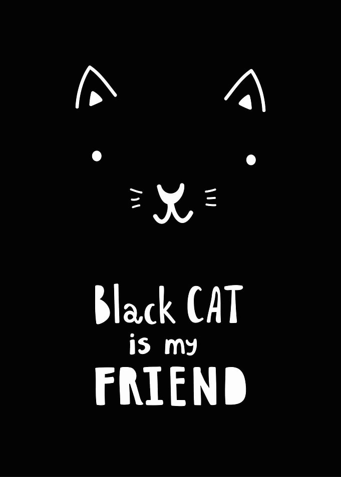 Black Cat Friend Print