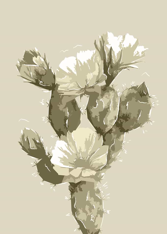 Beige Cactus Bloom