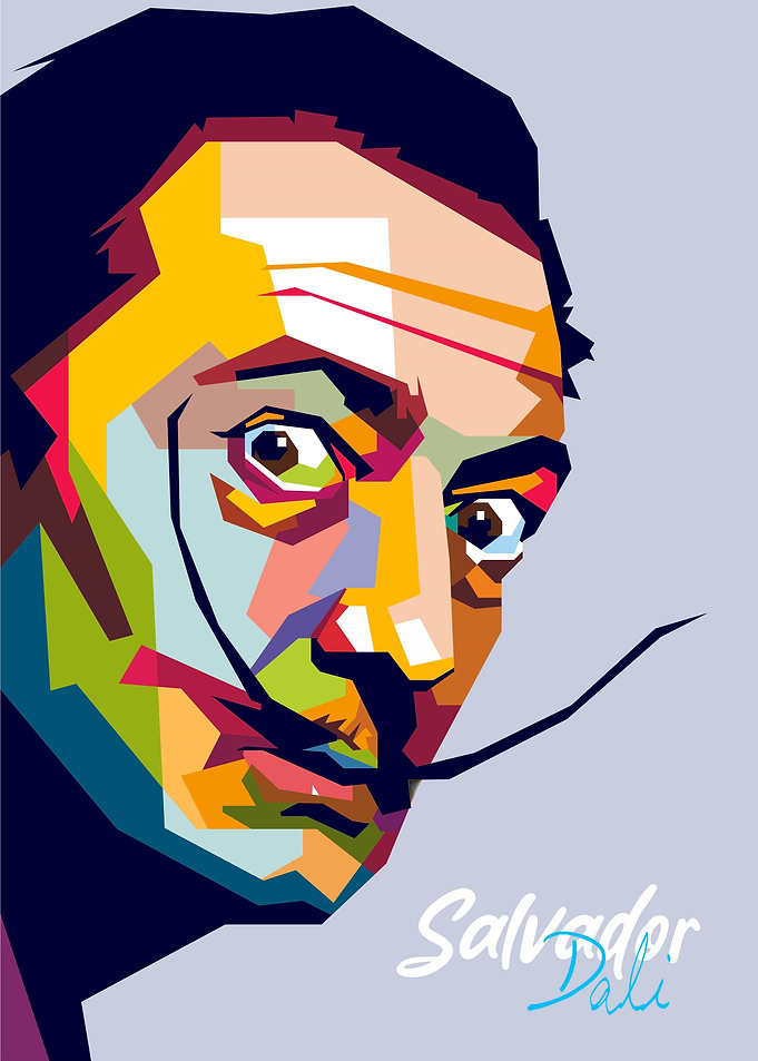Salvador Dali Pop Art Portrait WPAP