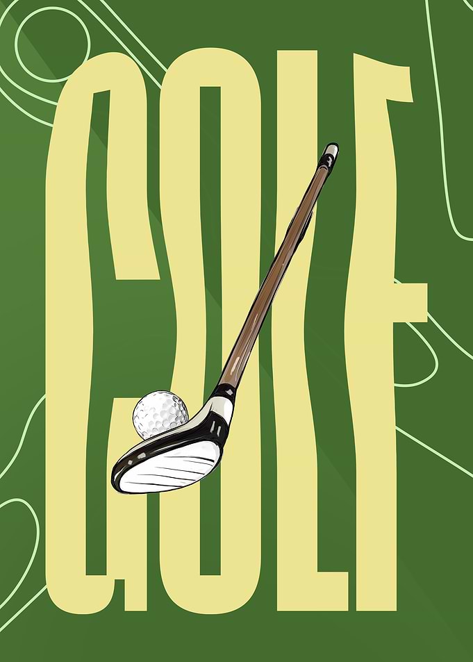Golf Club and Ball Poster