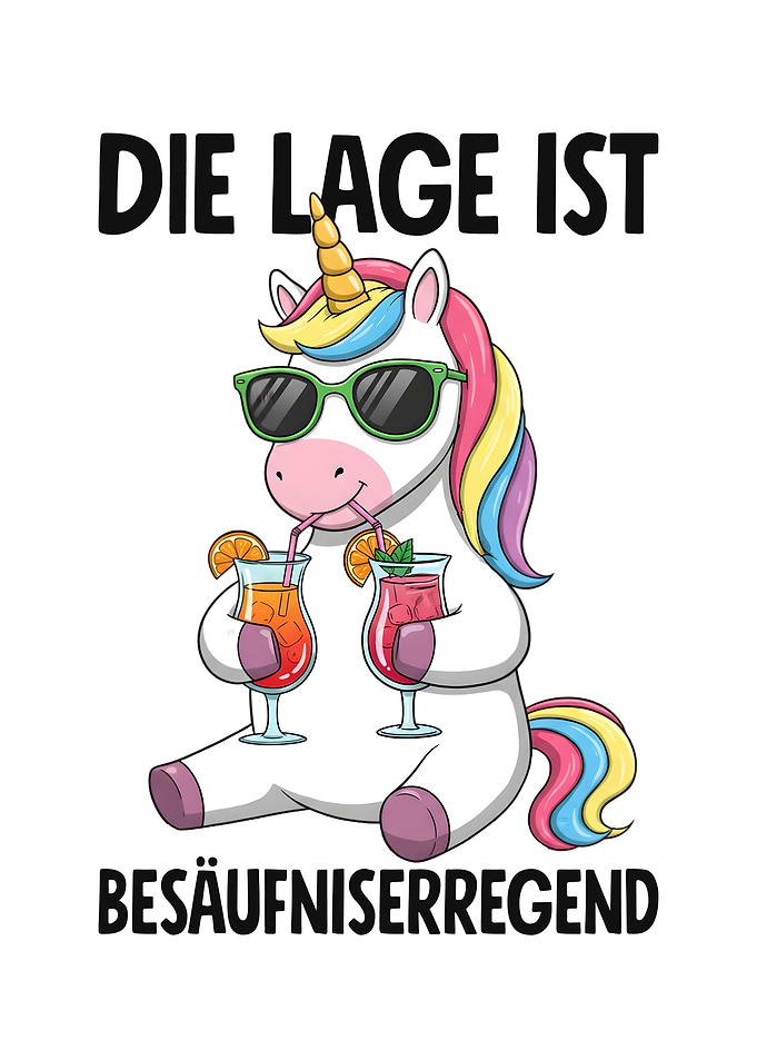 Unicorn Drinking Cocktails