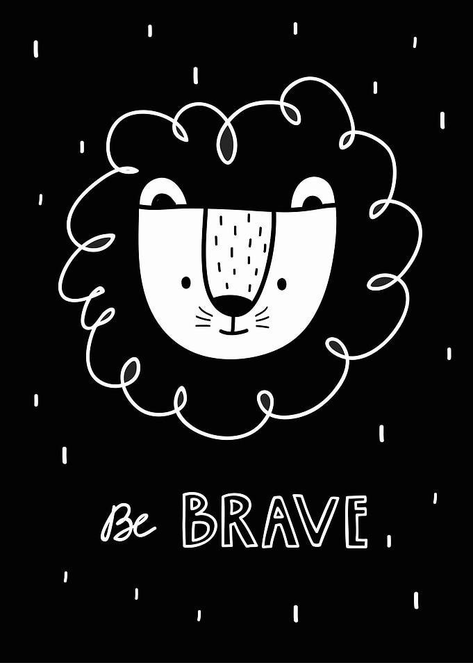 Brave Lion Print