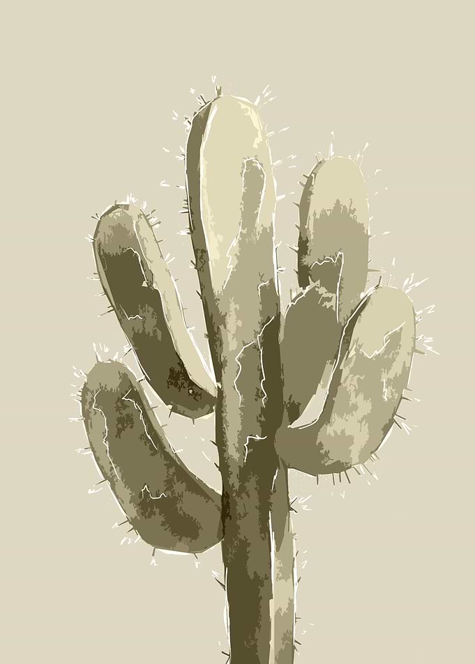 Beige Cactus Illustration