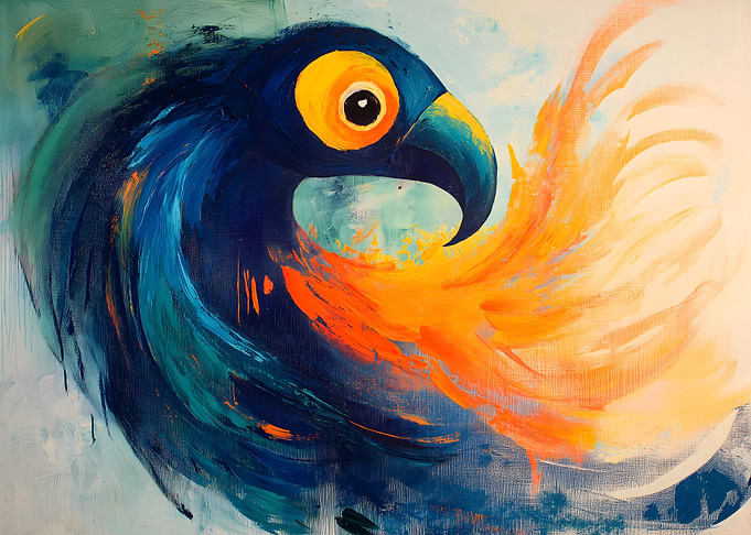 Abstract Parrot Painting