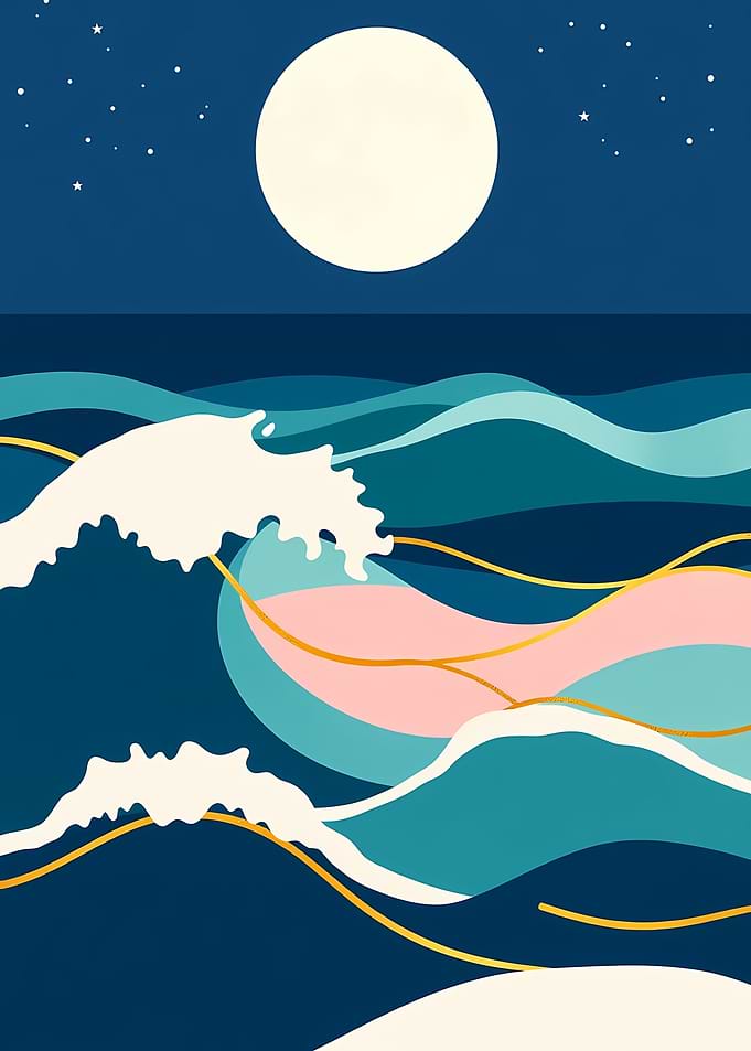 Ocean Waves Night