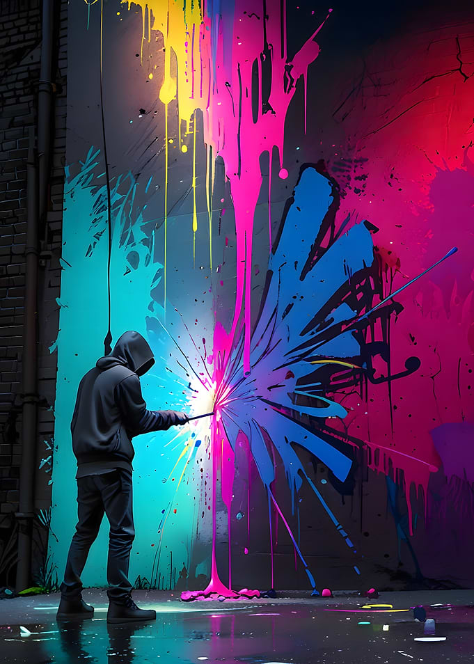 Neon Spray Burst
