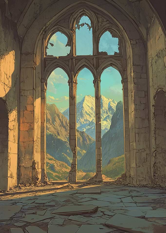 Sunlit Ruins Window