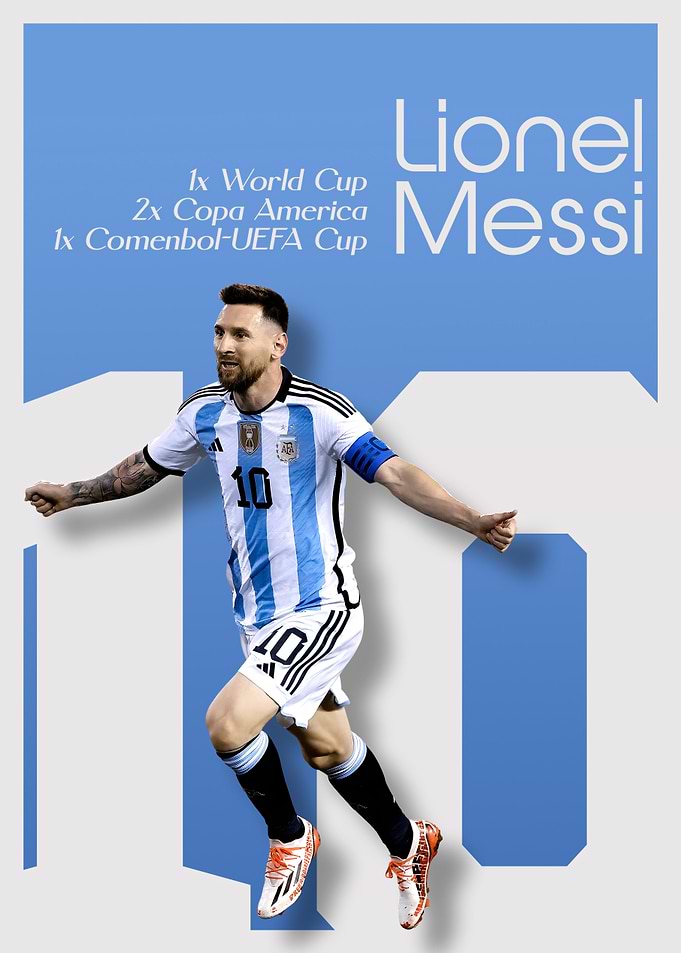Lionel Messi Soccer Poster