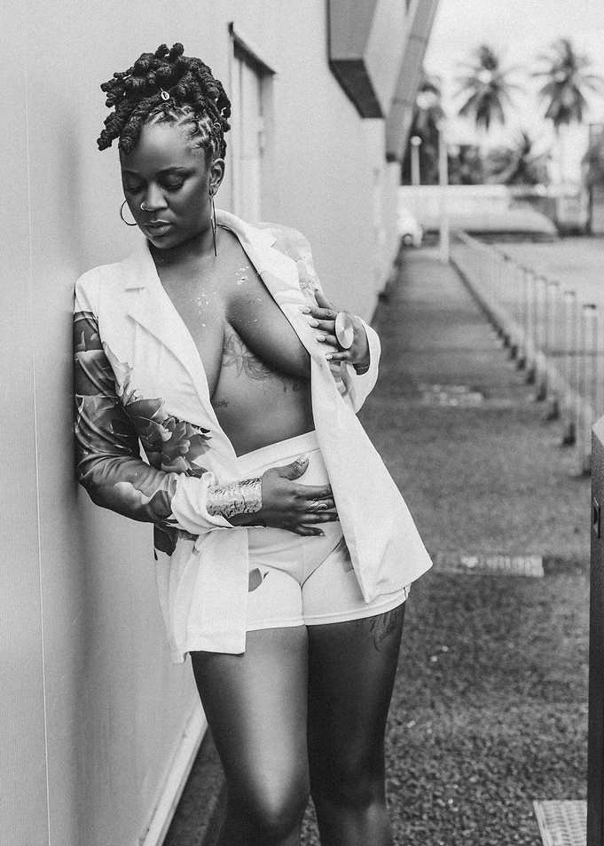 Woman in White Blazer
