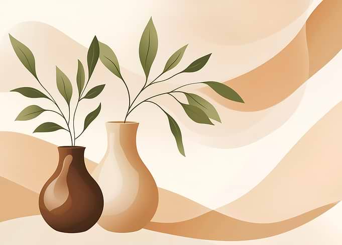 Vases with Green Branches