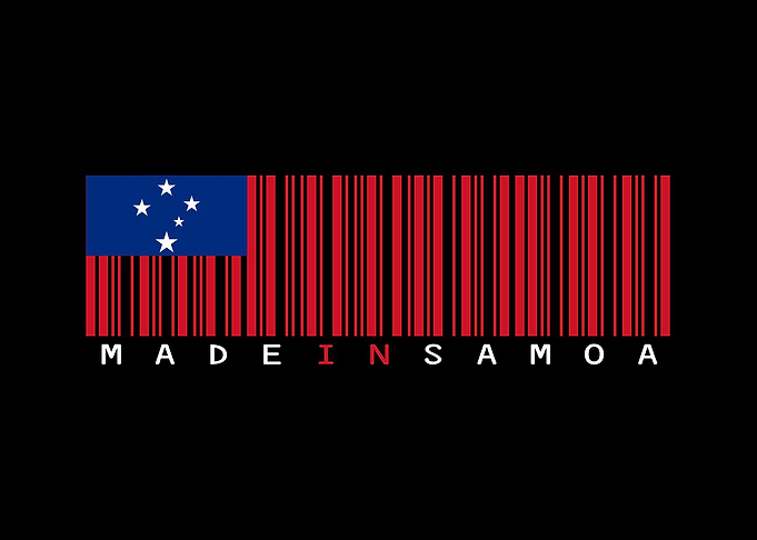 Samoa Flag Barcode Design