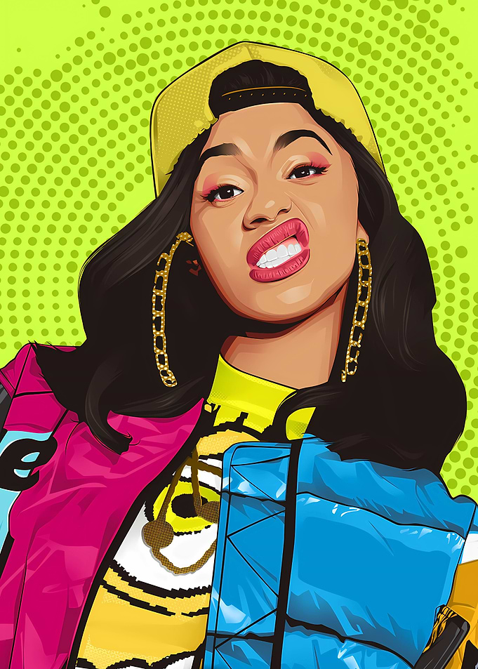 Cardi B Pop Art Portrait