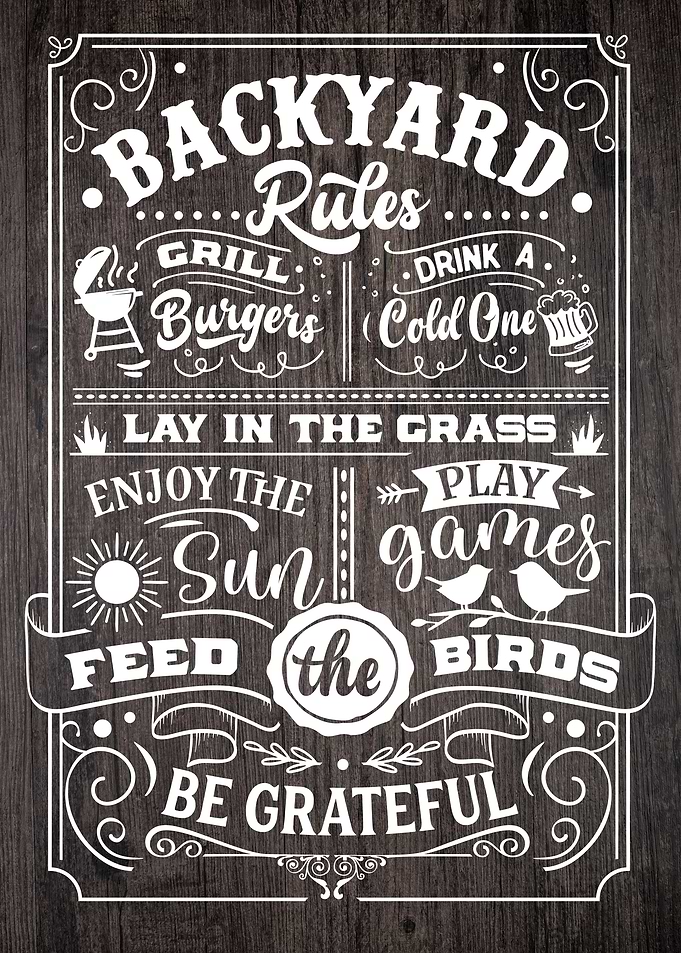 Backyard Rules Sign