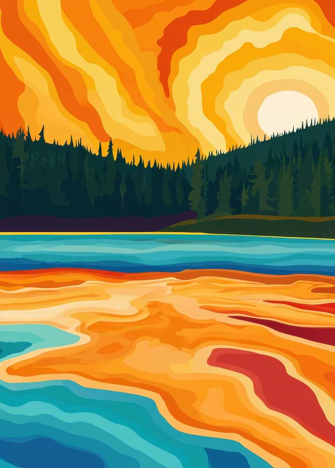 Sunset Lake Landscape