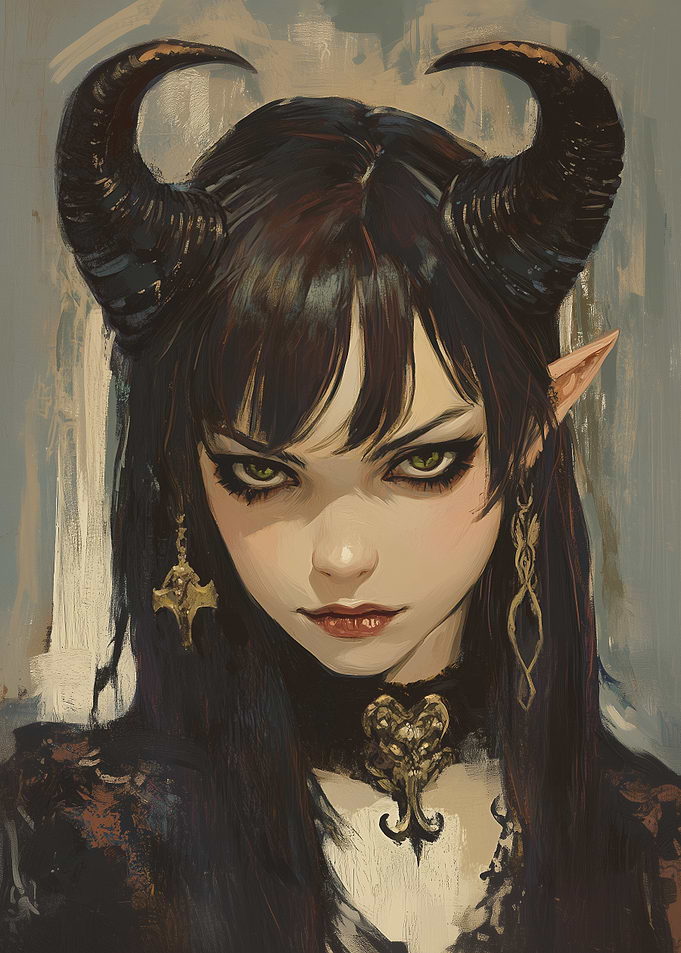 Dark Enchantress: Green-Eyed Demoness